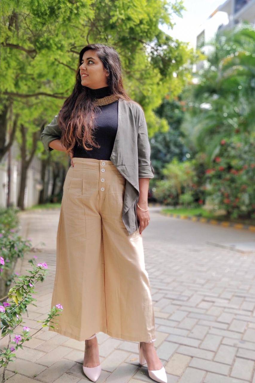 Tops to wear top with culotte trousers