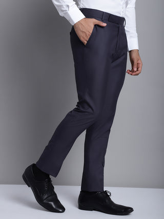 Indian Needle Men's Grey Tapered Fit Formal Trousers
