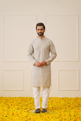 Men's Chikankari Embroidered Kurta only