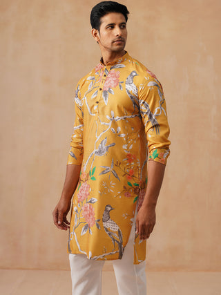 Men's Animal Printed Pure Cotton Straight Kurtas