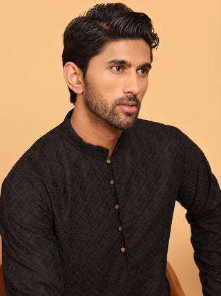 Embroidered Cotton Kurta with Pyjama