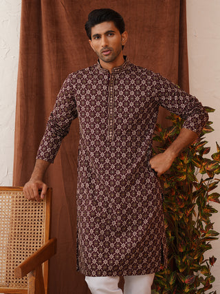 Embroidered Kurta Pyjama Set For Men
