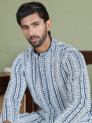 Embroidered and Mirror Work Kurta Pyjama Sets