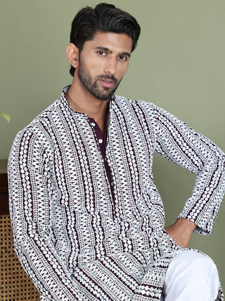 Embroidered and Mirror Work Kurta Pyjama Sets