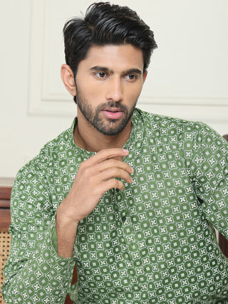 Men's Geometric Printed Kurta Set
