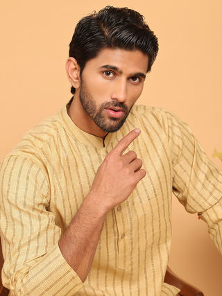 Men's Cotton Striped Kurta Pyjama Set