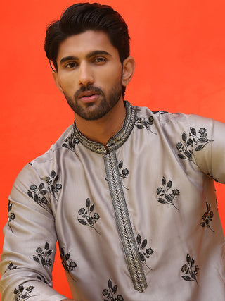 Chikankari Embroidered Kurta Pyjama For Men