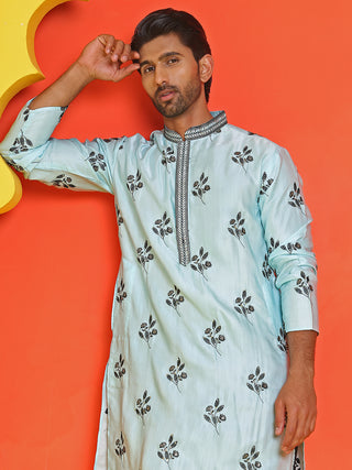 Chikankari Embroidered Kurta Pyjama For Men