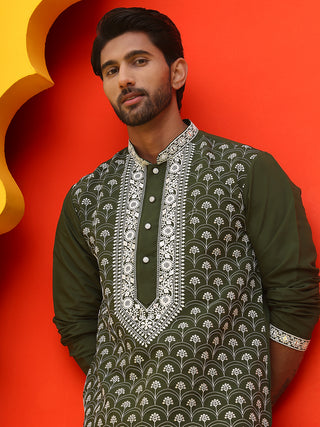 Embroidered Kurta Pyjama For Men