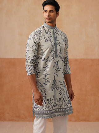 Chikankari Embroidered Kurta Pyjama For Men