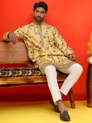 Chikankari Embroidered Kurta Pyjama For Men