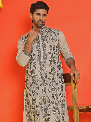 Embroidered & Sequins Kurta Set For Men
