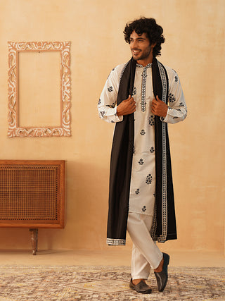 Embroidered & Sequin Kurta With Dupatta