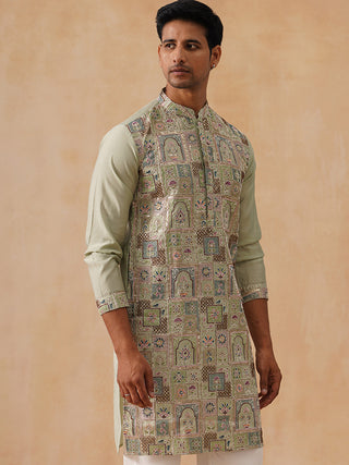 Embroidered Straight Kurta For Men