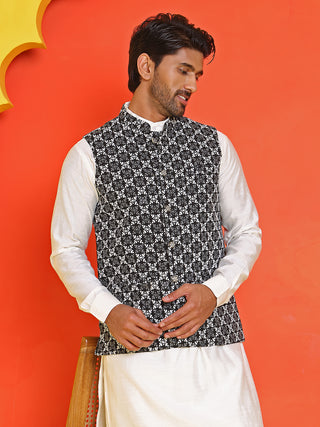 Embroidered Viscose Rayon Nehru Jacket