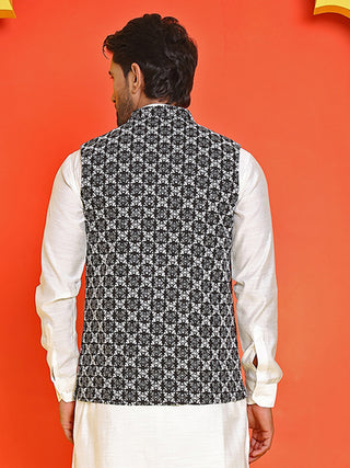 Embroidered Viscose Rayon Nehru Jacket