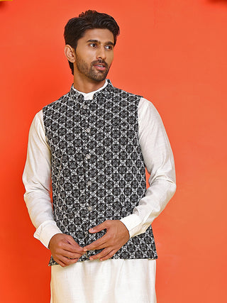 Embroidered Viscose Rayon Nehru Jacket