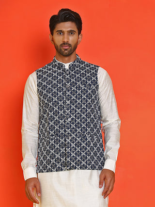 Embroidered Viscose Rayon Nehru Jacket