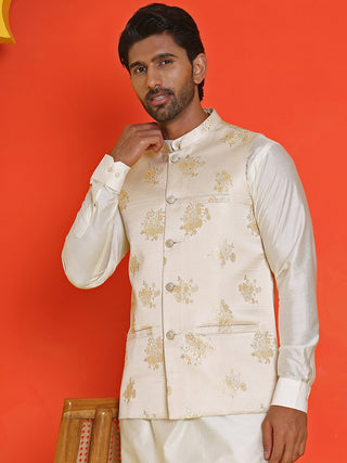 Embossed design Nehru Jacket for Men