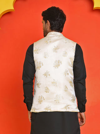 Embossed design Nehru Jacket for Men