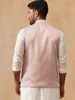 Floral Embroidered Silk Blend Nehru Jacket