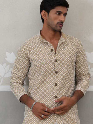 Sequin Chikankari Front Open Kurta