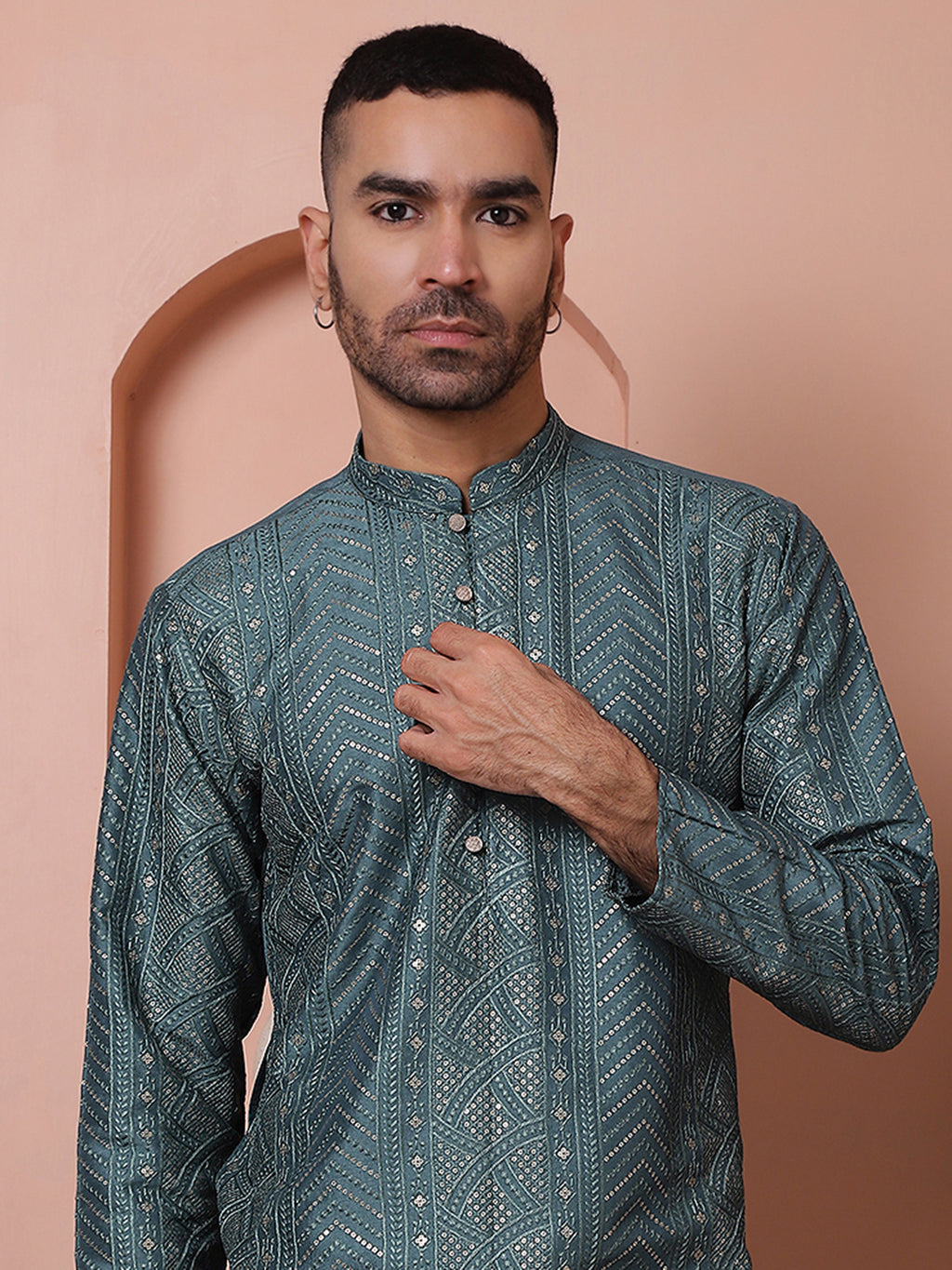 Sequins & Embroidered Kurtas For Men main image 0