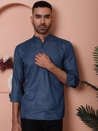 Woven Design Short Kurta for Men