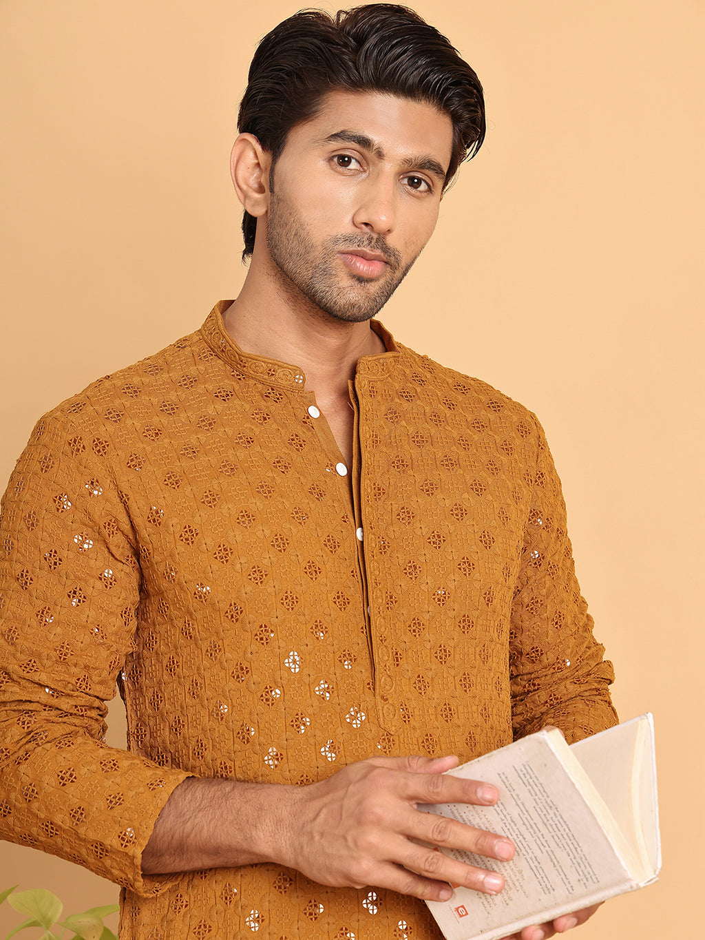 Men'S Sequins And Embroidered Kurtas