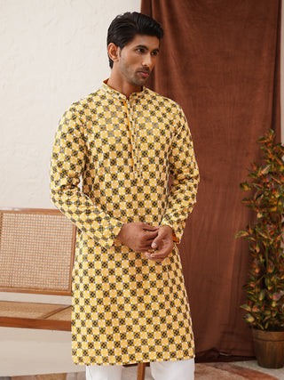 Viscose Embroidered Kurtas For Men