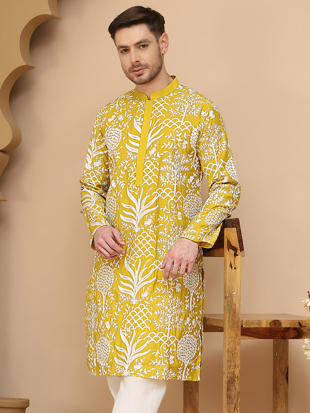 Classic Silk Blend Embroidered Kurta main image 0
