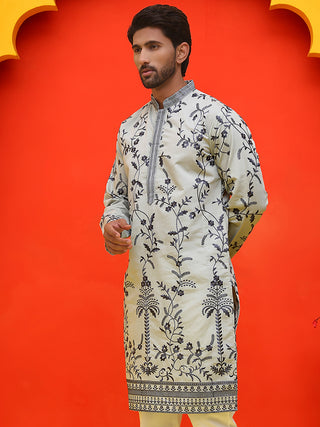 Chikankari Embroidered Kurtas For Men