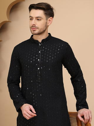 Woven Design Short Kurta for Men