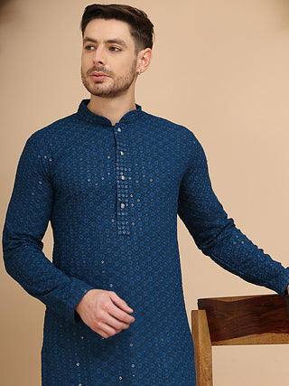 Woven Design Short Kurta for Men