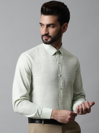 Men Light-Green Cotton Classic Formal Shirt
