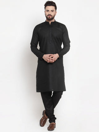 Jompers Men's Solid Dobby Kurta Payjama Set