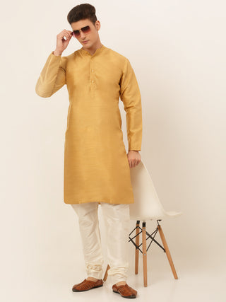 Jompers Men's Solid Dupion Silk Kurta Payjama Set