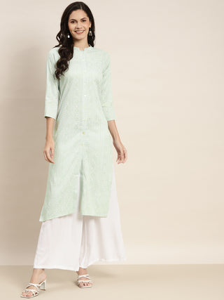 Ethnic Motifs Printed Lurex Kurta