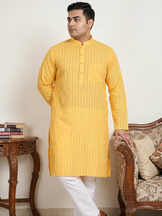Men's Cotton Striped Kurta Pyjama Set