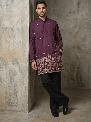 Japanese Fabric Embroidered Kurta with Korean Pants