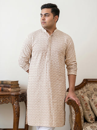 Sequin Embroidered Pure Cotton Kurta with Pyjamas