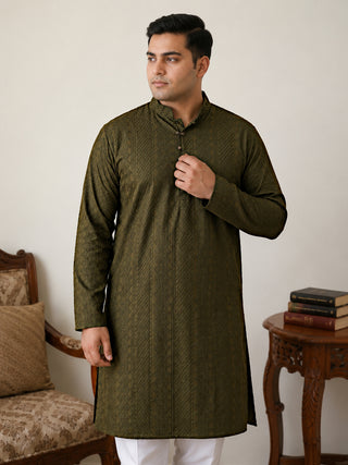 Embroidered Cotton Kurta with Churidar