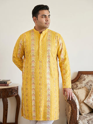 Embroidered and Sequins Kurta for Men