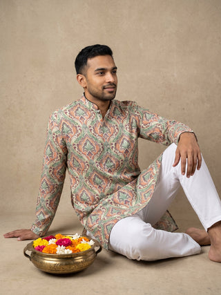 Printed & Thread Work Kurta Pyjama Set