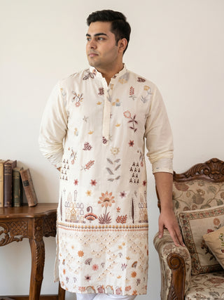 Floral Embroidered and Sequins Kurta Set