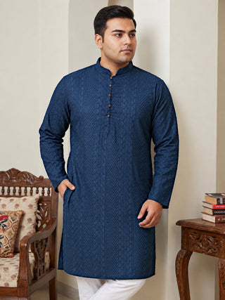 Embroidered Cotton Kurta with Churidar