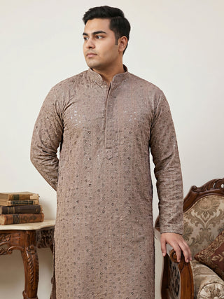 Sequin Embroidered Pure Cotton Kurta