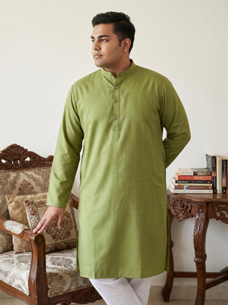 Solid Cotton Kurta Set for Men