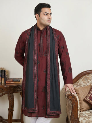 Embroidered & Sequin Kurta Pyjama With Dupatta