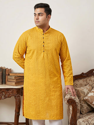 Embroidered Cotton Kurta with Churidar